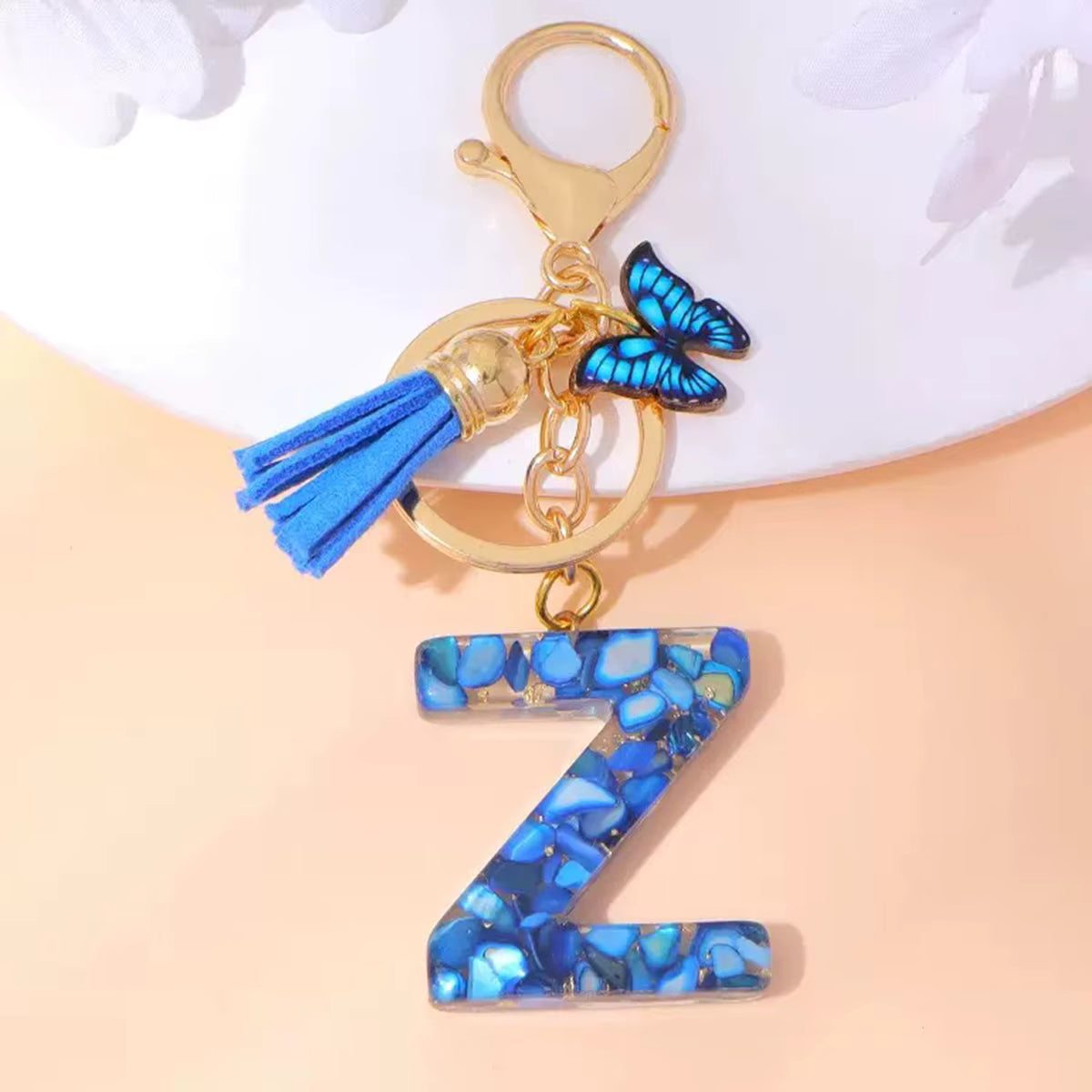 Butterfly Letter Keyring – Cute Bag Charm for Girls