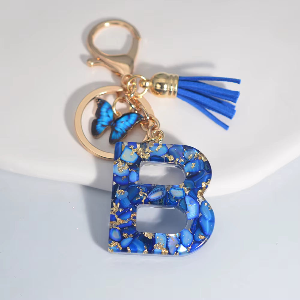 Butterfly Letter Keyring – Cute Bag Charm for Girls