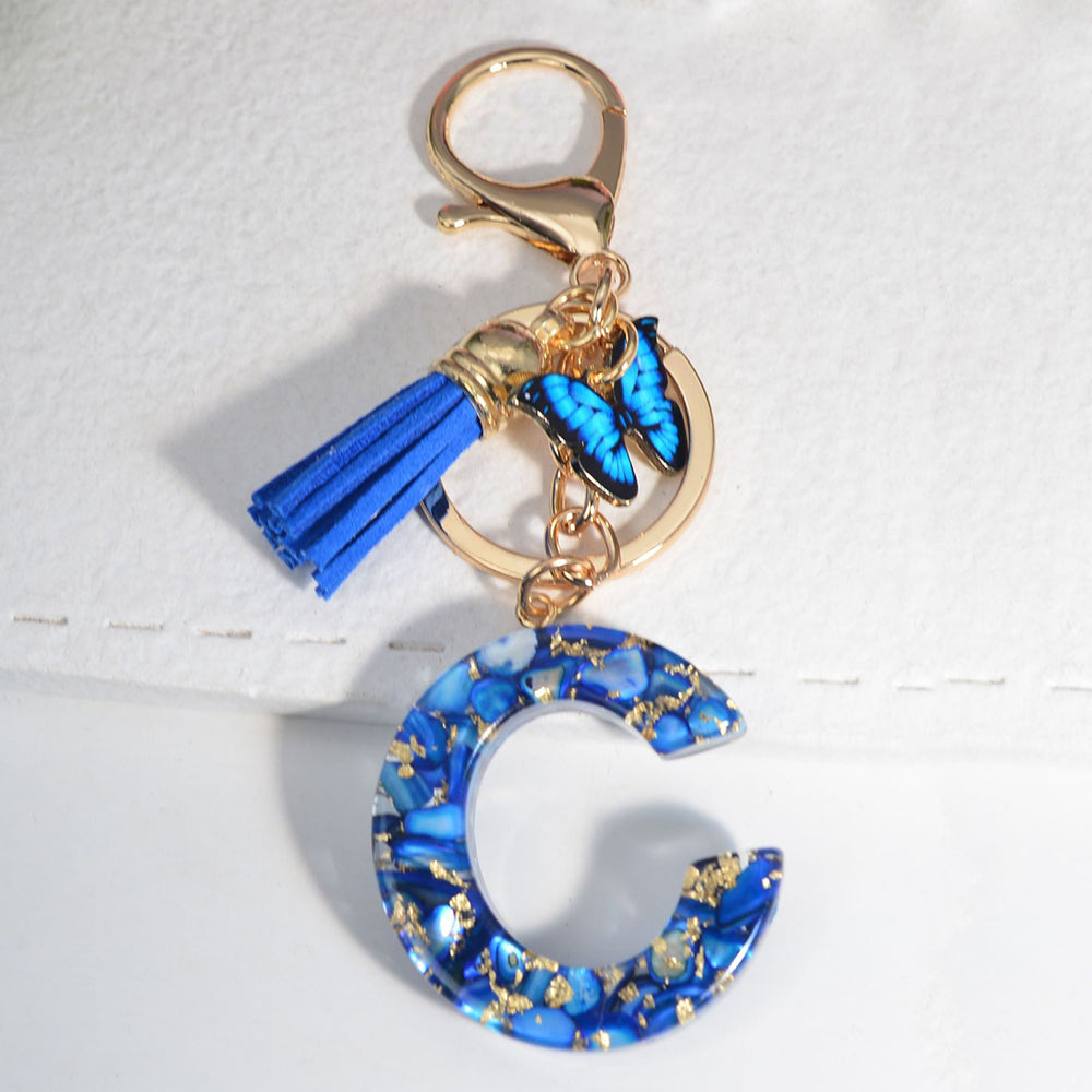 Butterfly Letter Keyring – Cute Bag Charm for Girls