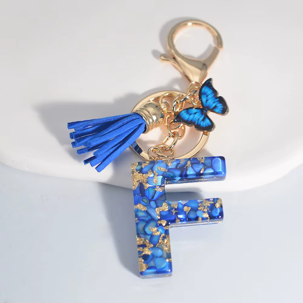 Butterfly Letter Keyring – Cute Bag Charm for Girls