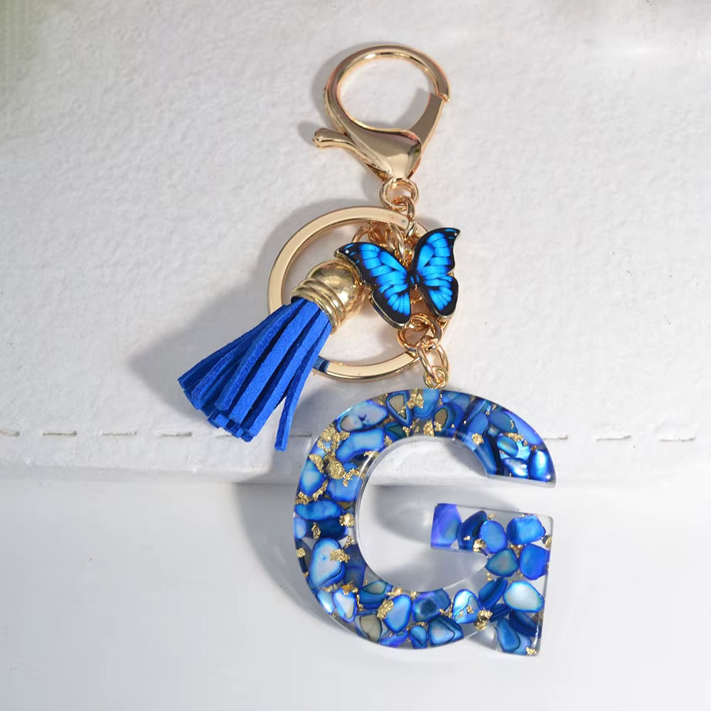 Butterfly Letter Keyring – Cute Bag Charm for Girls
