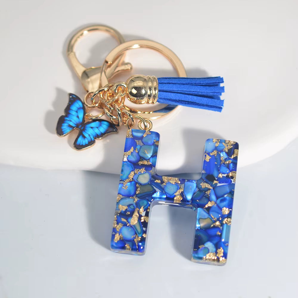 Butterfly Letter Keyring – Cute Bag Charm for Girls