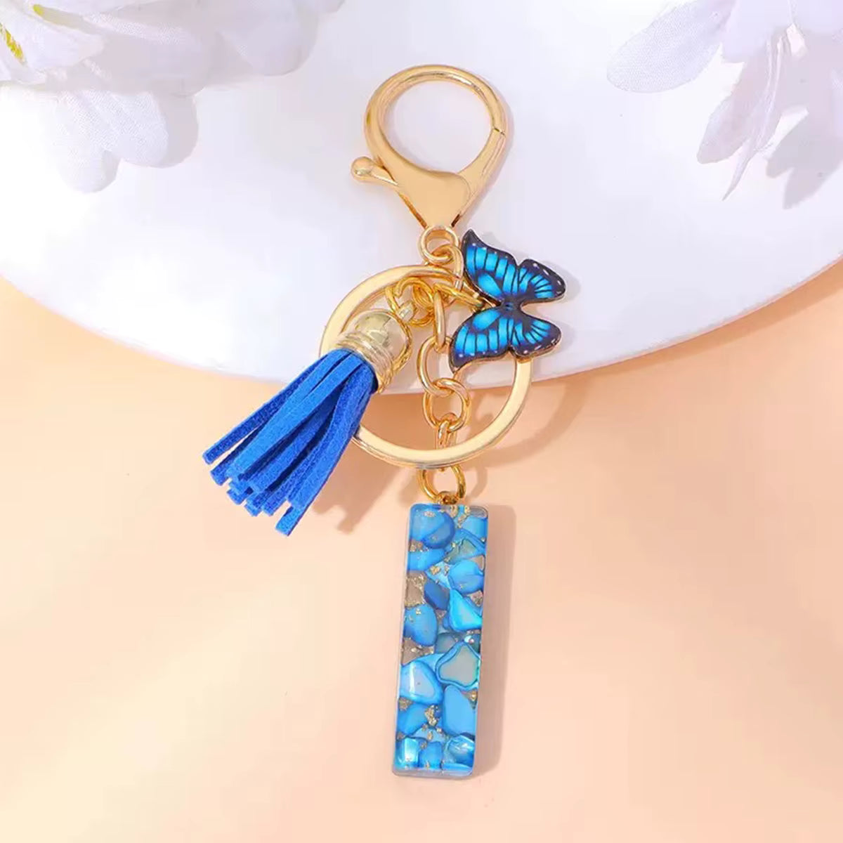 Butterfly Letter Keyring – Cute Bag Charm for Girls