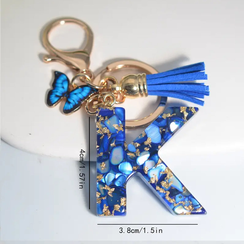 Butterfly Letter Keyring – Cute Bag Charm for Girls