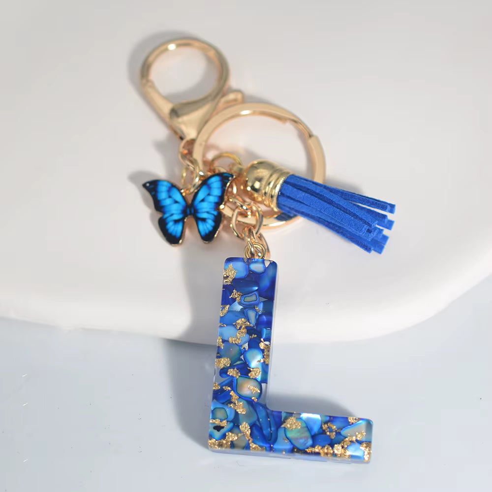 Butterfly Letter Keyring – Cute Bag Charm for Girls