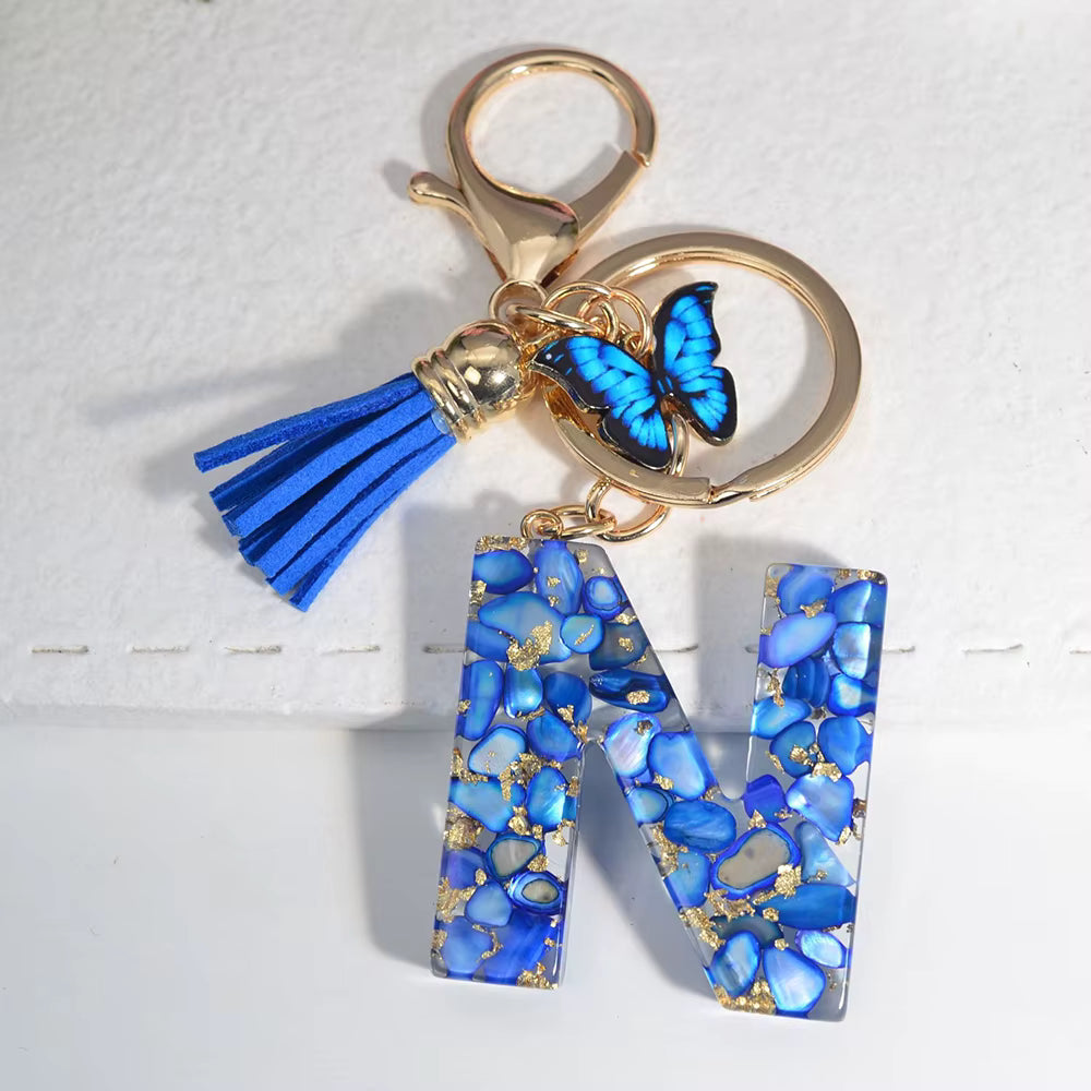 Butterfly Letter Keyring – Cute Bag Charm for Girls
