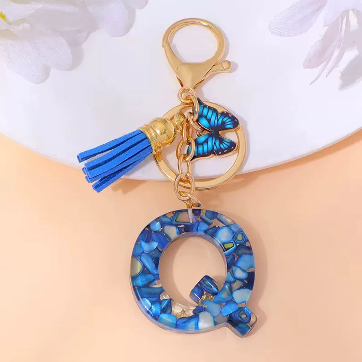Butterfly Letter Keyring – Cute Bag Charm for Girls