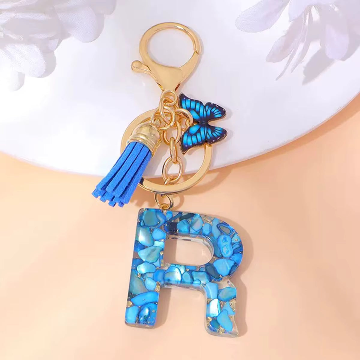 Butterfly Letter Keyring – Cute Bag Charm for Girls