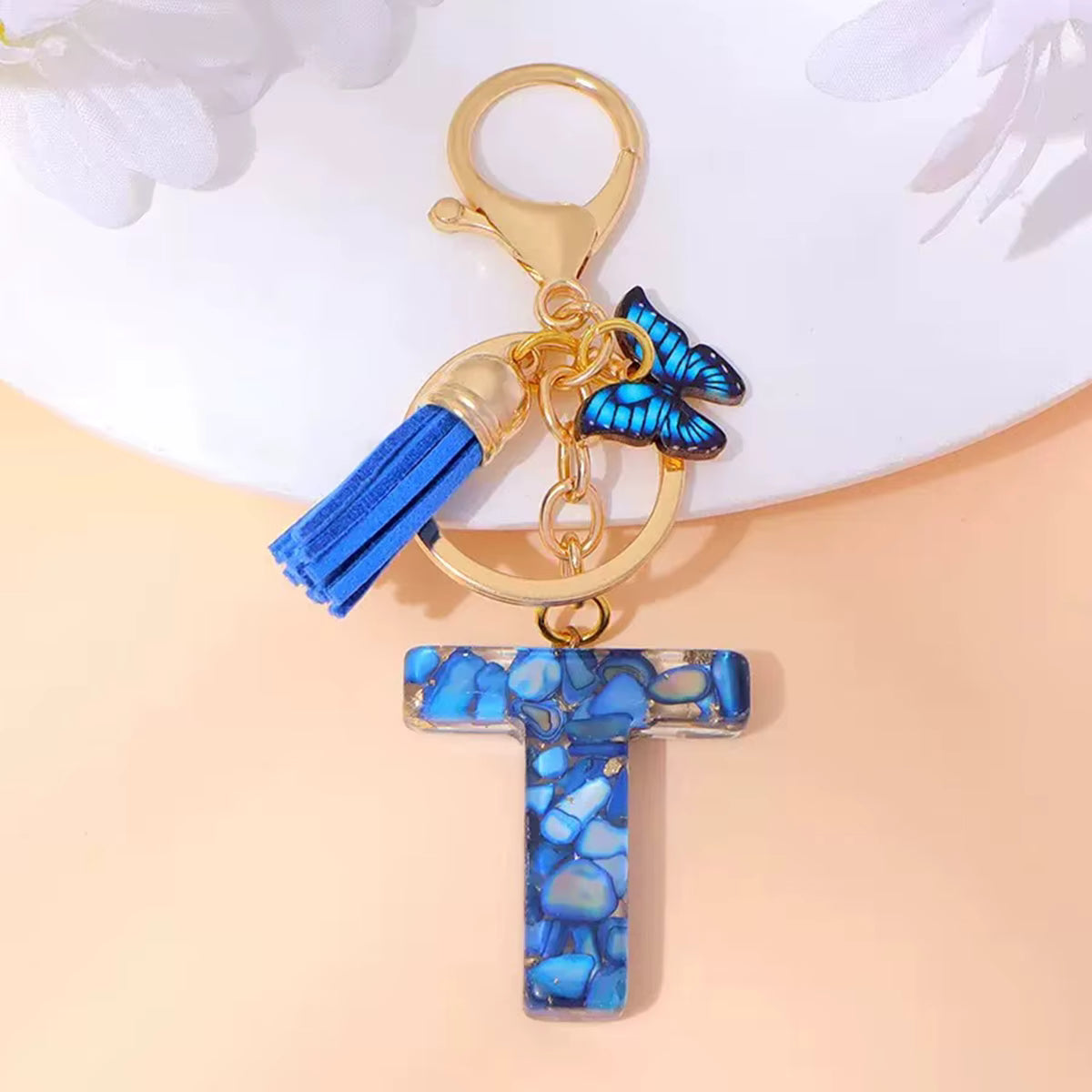 Butterfly Letter Keyring – Cute Bag Charm for Girls