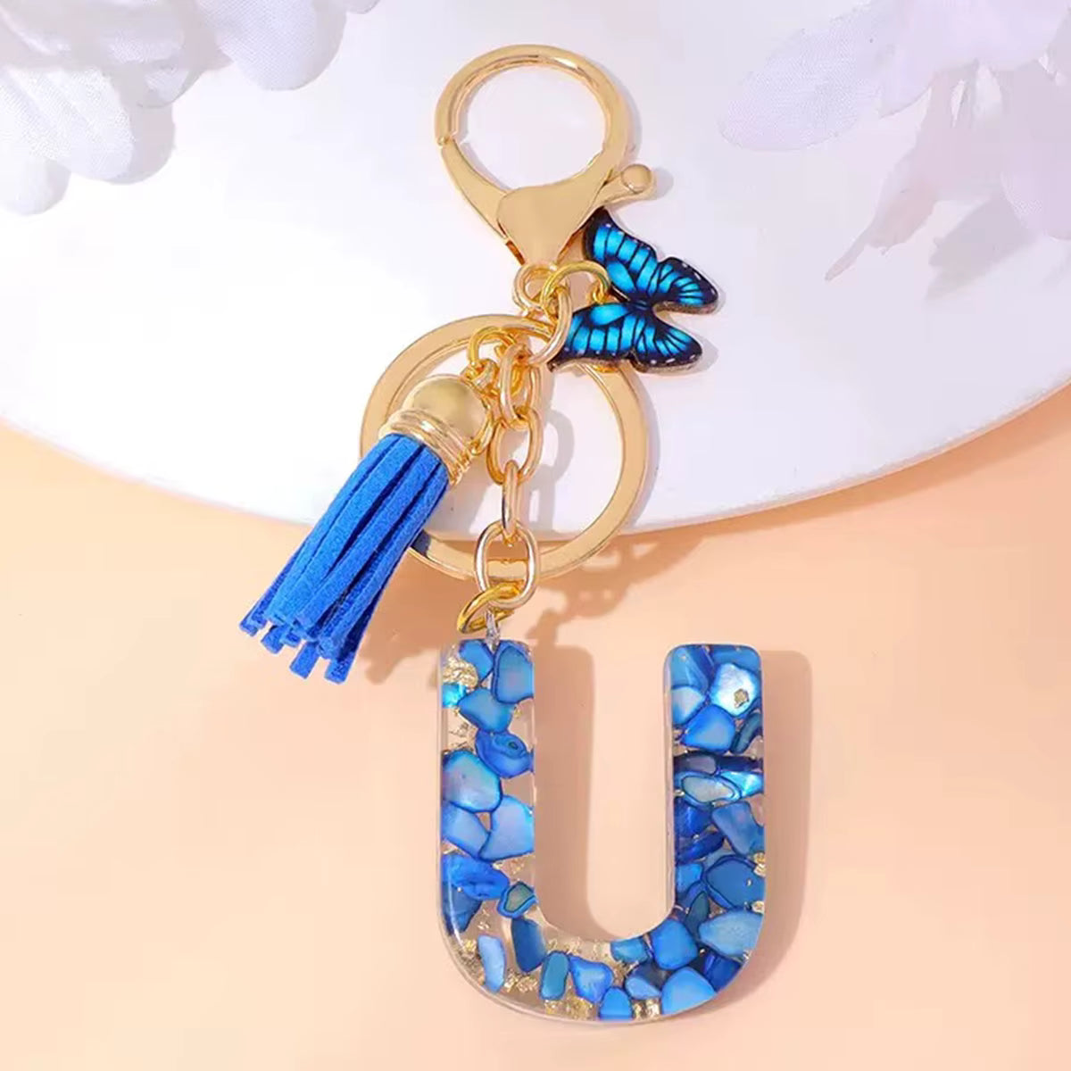 Butterfly Letter Keyring – Cute Bag Charm for Girls