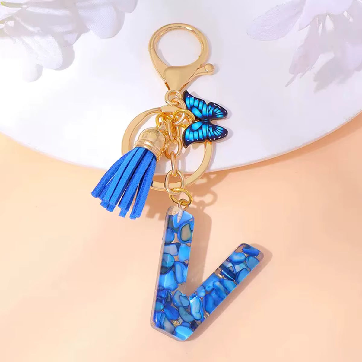 Butterfly Letter Keyring – Cute Bag Charm for Girls