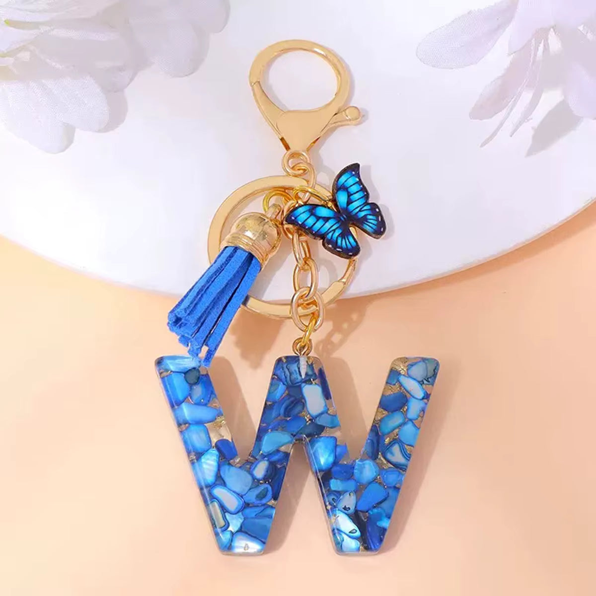 Butterfly Letter Keyring – Cute Bag Charm for Girls