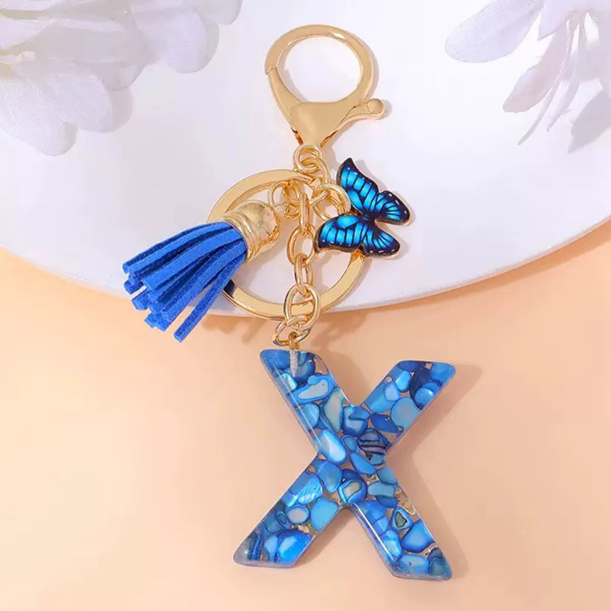 Butterfly Letter Keyring – Cute Bag Charm for Girls