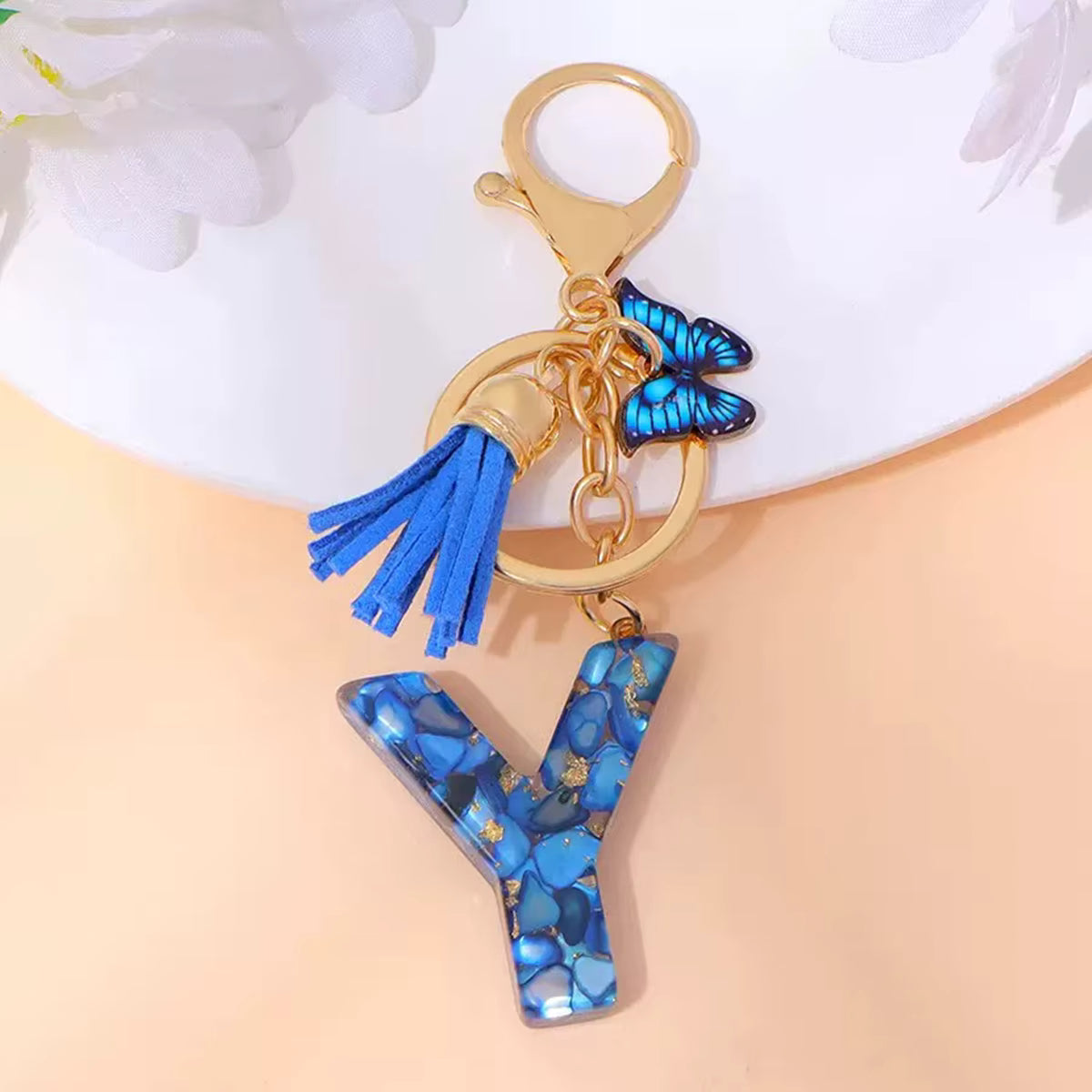 Butterfly Letter Keyring – Cute Bag Charm for Girls
