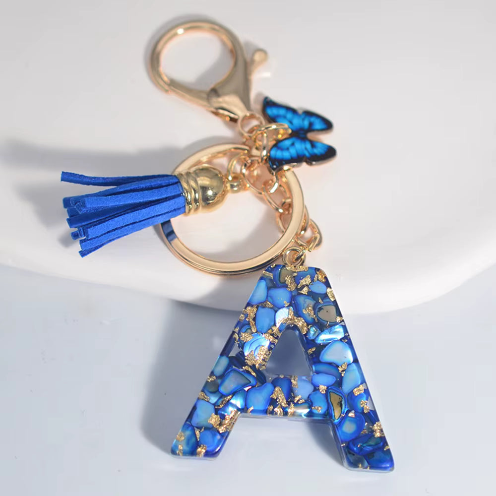 Butterfly Letter Keyring – Cute Bag Charm for Girls